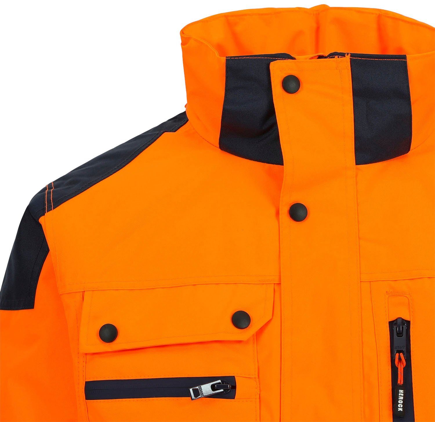 orange viele atmungsaktiv, VIZ Arbeitsjacke Reissverschlusstaschen Regenjacke, Hodor HIGH winddicht, Herock