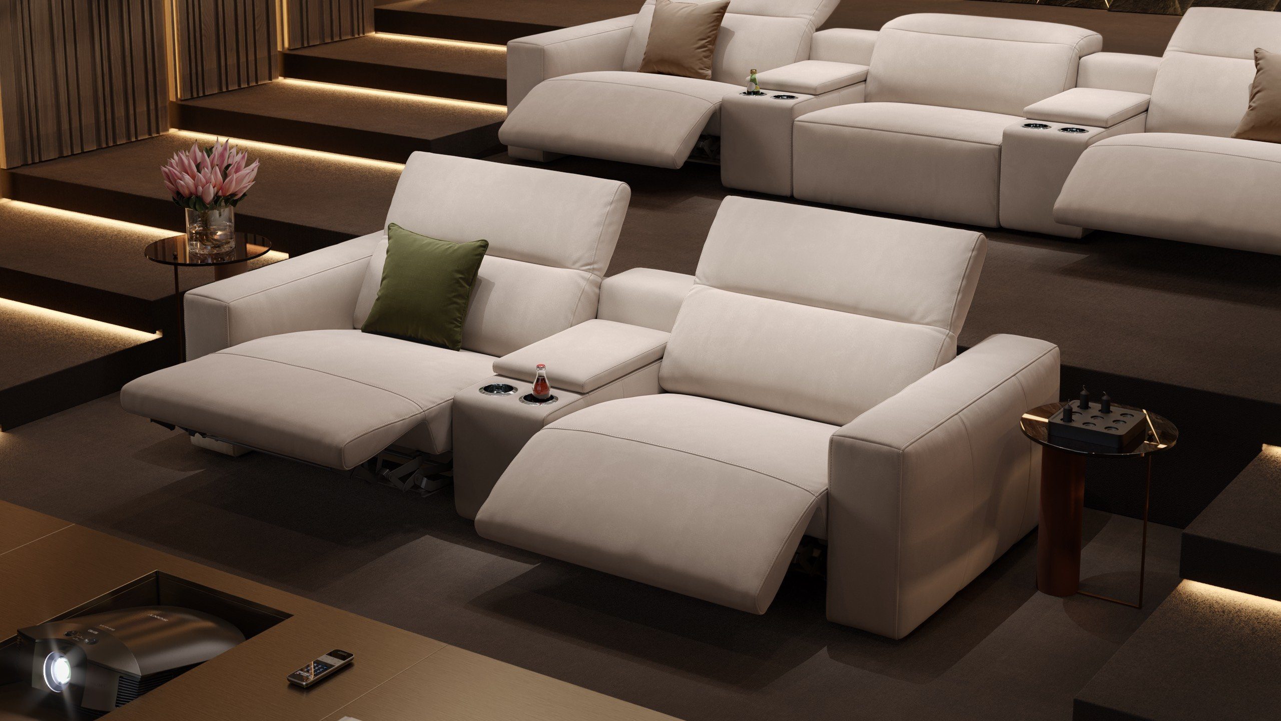Sofanella 2-Sitzer Stoff LENOLA, Heimkinosofa, Kinocouch, Funktionssofa, Kinosofa, Stoff Sofas
