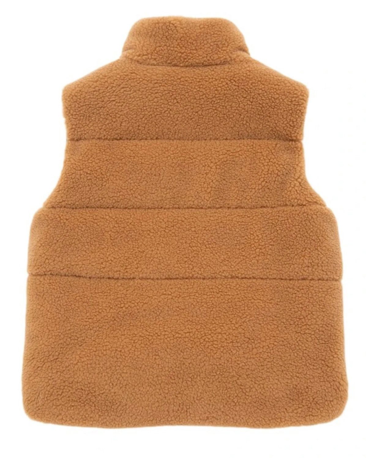 MONCLER Daunenweste Kinder Wendbare Daunenjacke Tedy Gilet 12A Teddyfell-Look außen, glatten Material innen