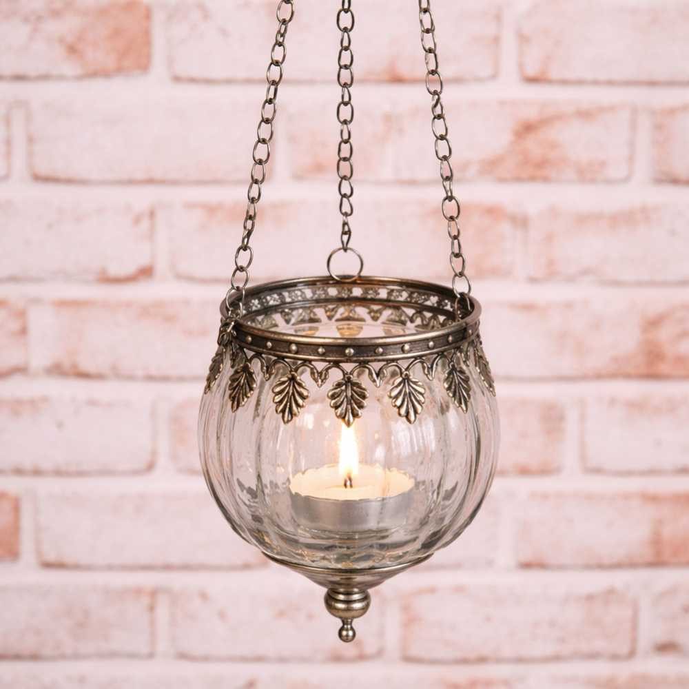 AltoBelli Kerzenhalter AltoBelli Windlichthänger AMALFI Glas für 1 Teelicht mit Kette