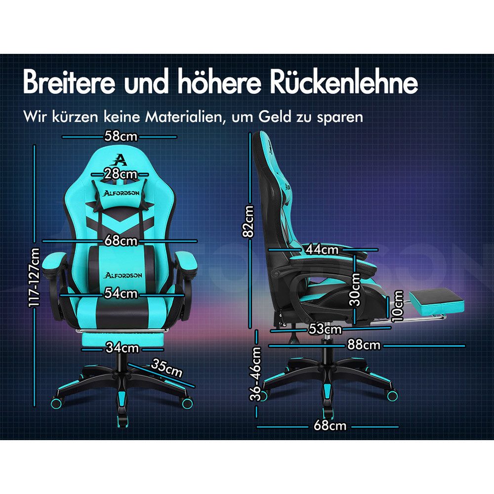 ALFORDSON Gaming-Stuhl 12 RGB LED-Farben Fernbedienung, günstig online kaufen