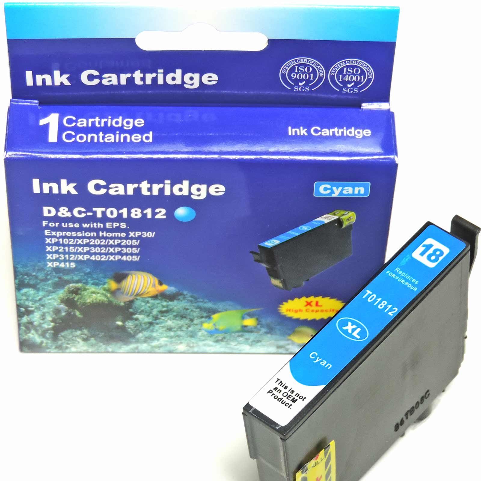 Kompatibel Epson Gänseblümchen, T1812, 18XL, C13T18124010 Cyan Tintenpatrone (Einzelpatrone, Series)