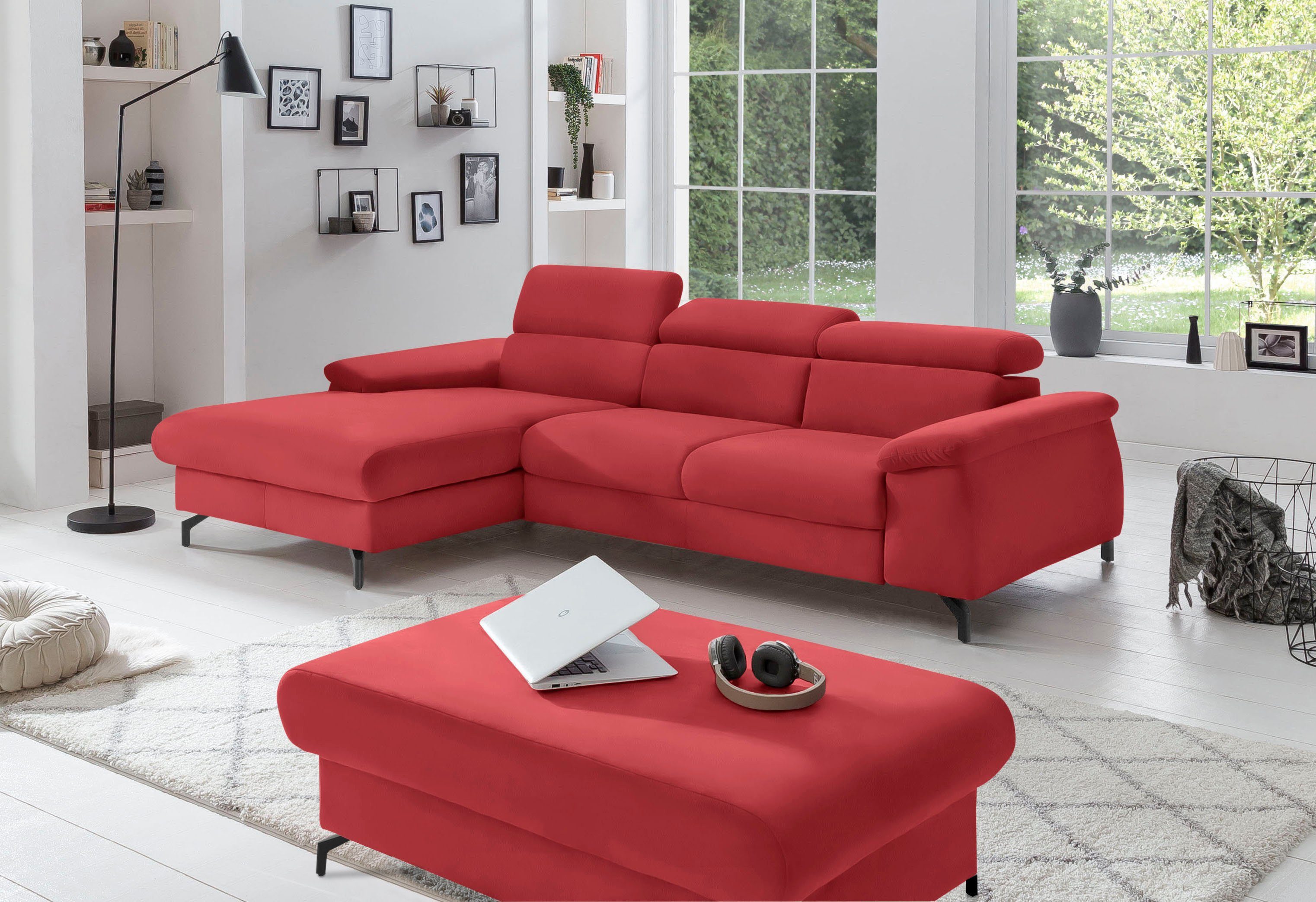 COTTA Ecksofa "Kitty L-Form", mit Kopfteilverstellung, wahlweise mit Bettfu günstig online kaufen