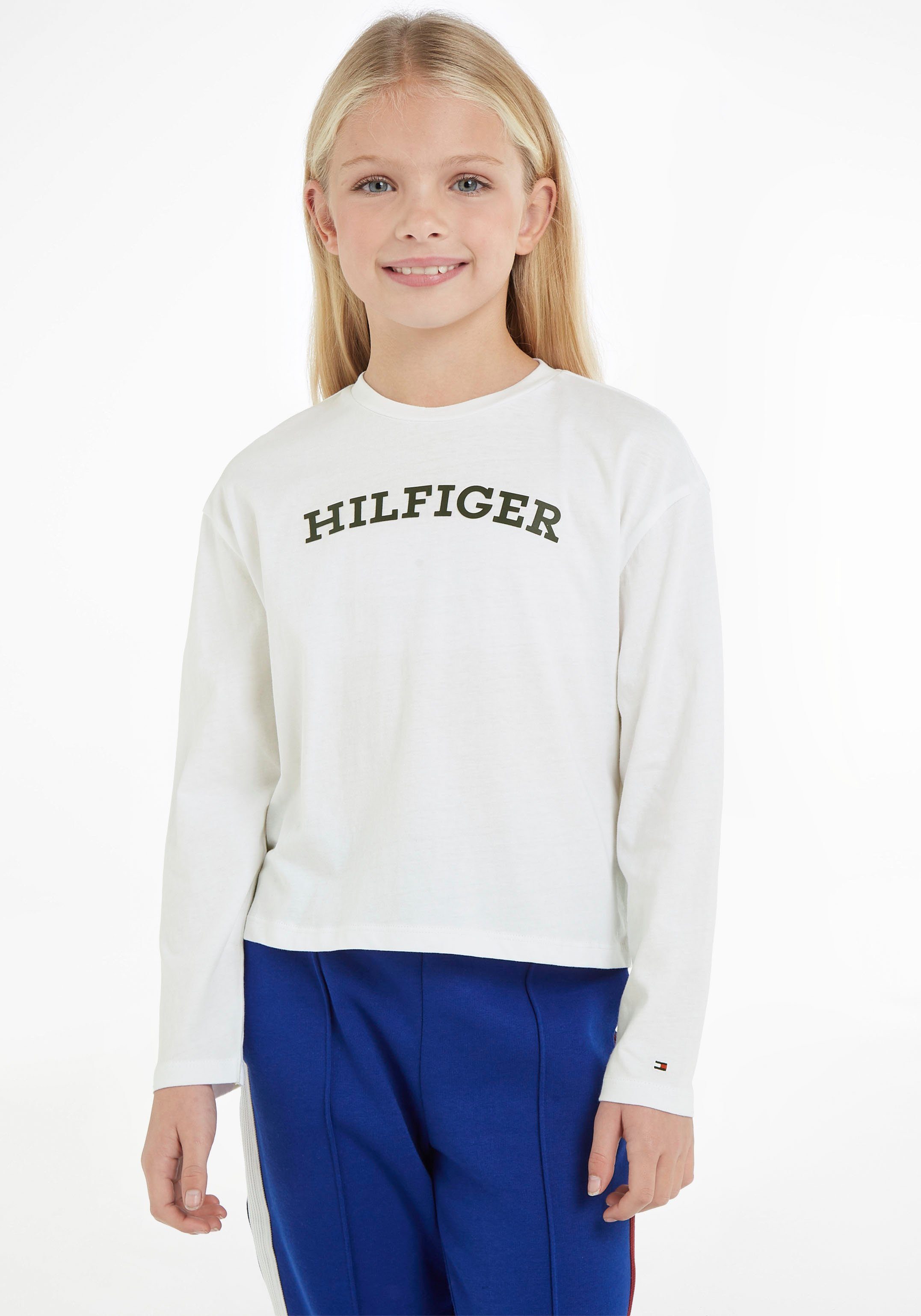 Tommy Hilfiger Langarmshirt MONOTYPE TEE L/S mit modischem Hilfiger-Logoschriftzug auf der Brust