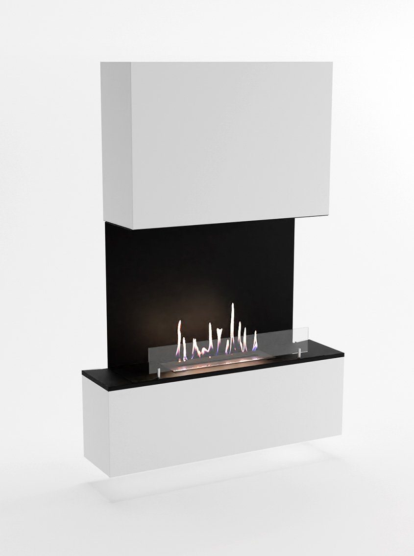 GLOW FIRE Echtfeuer-Dekokamin Levanger Ethanol Kamin, Bioethanol Kamin mit 3h Brenndauer, Heizleistung bis 2 kw