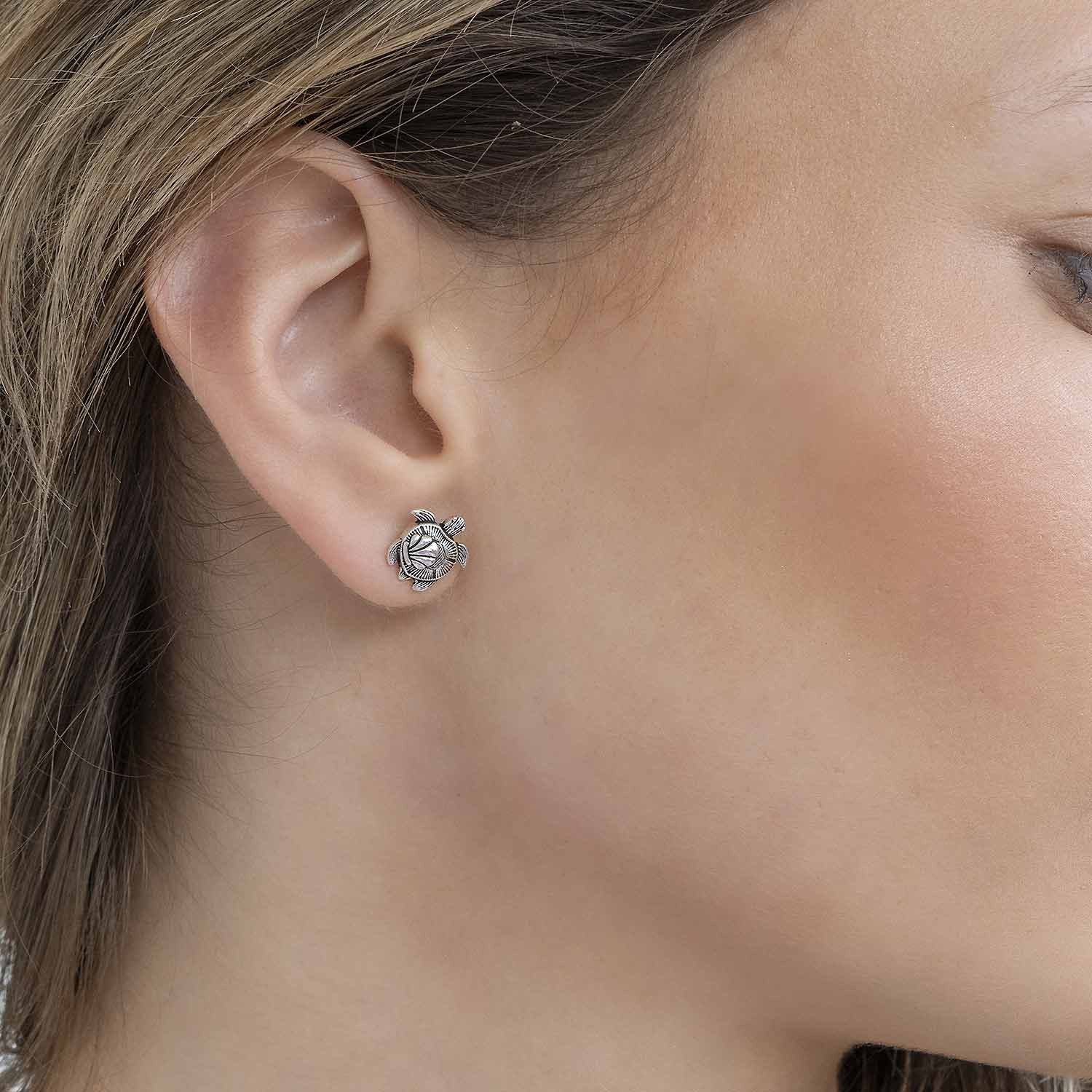 Materia Paar Ohrstecker Schildkröte Turtle mit Muschel antik geschwärzt SO- günstig online kaufen