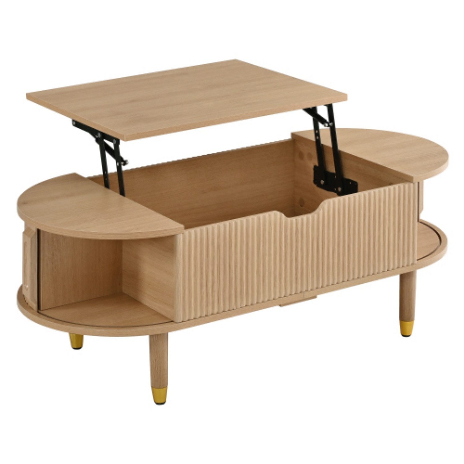 ANYSUN Couchtisch Sofatisch höhenverstellbar mit Stauraum & Liftfunktion, 110×48×57 cm (1-St), (1-St), mit Schiebetüren, platzsparend für Wohnzimmer & Sofa