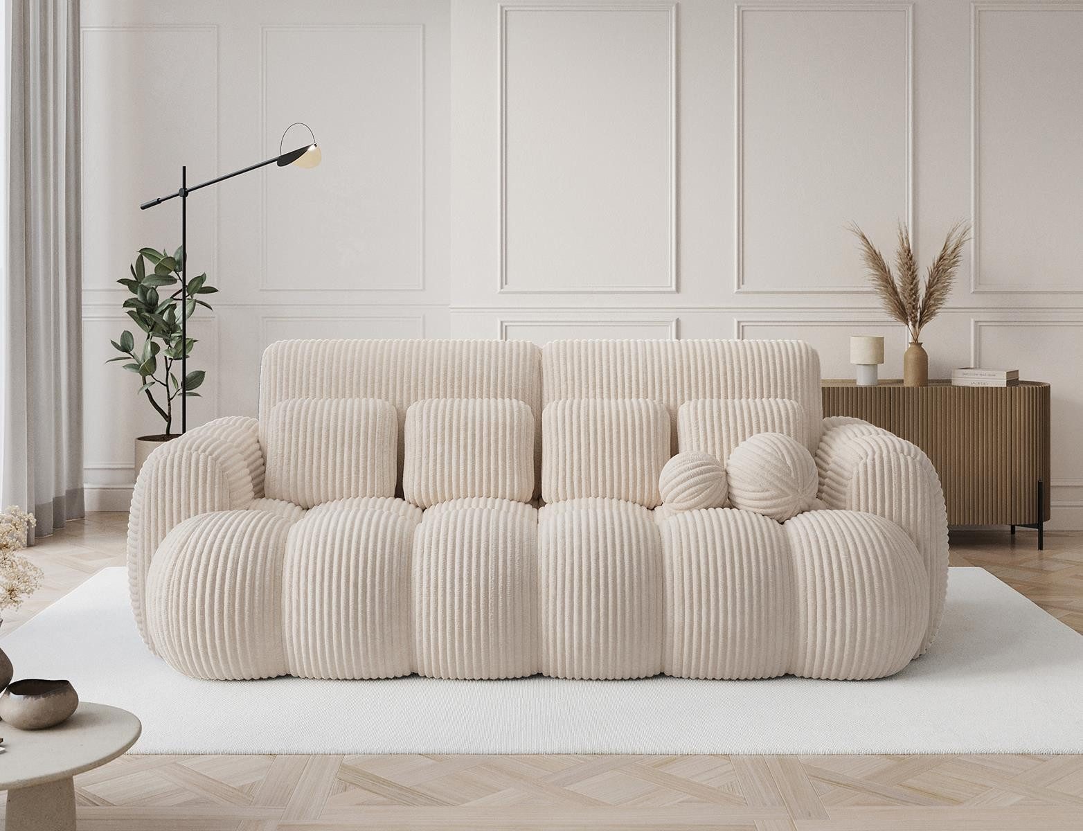 Compleo Schlafsofa bubble, Designer Sofa, Schlaffunktion, BreIte: 256 cm, Schlaf Couch