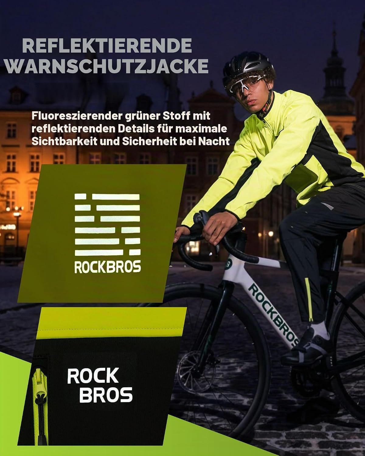 ROCKBROS Fahrradjacke Winddichte warme atmungsaktive Winterjacke für Herren – Bild 4 von 5