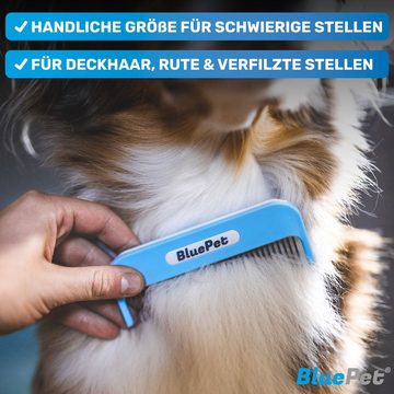 BluePet Fellkamm "Zauberkamm" patentierter Kamm mit rotierenden gefederten Zinken, für Langhaar Hunde und Katzen