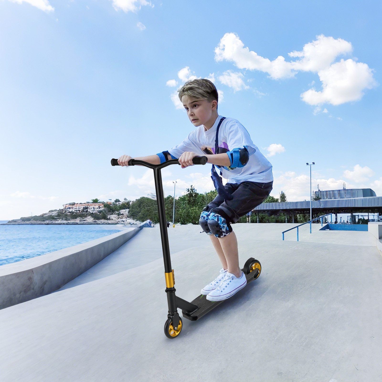 COSTWAY Scooter, Stuntscooter 360°-Lenker, ABEC-7, Pro