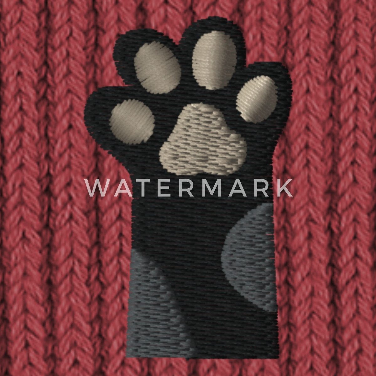 Spreadshirt Beanie Tatze Katzen Hunde Pfote Bärentatze Stickerei Fisherman Beanie Bio Müt (1-St)