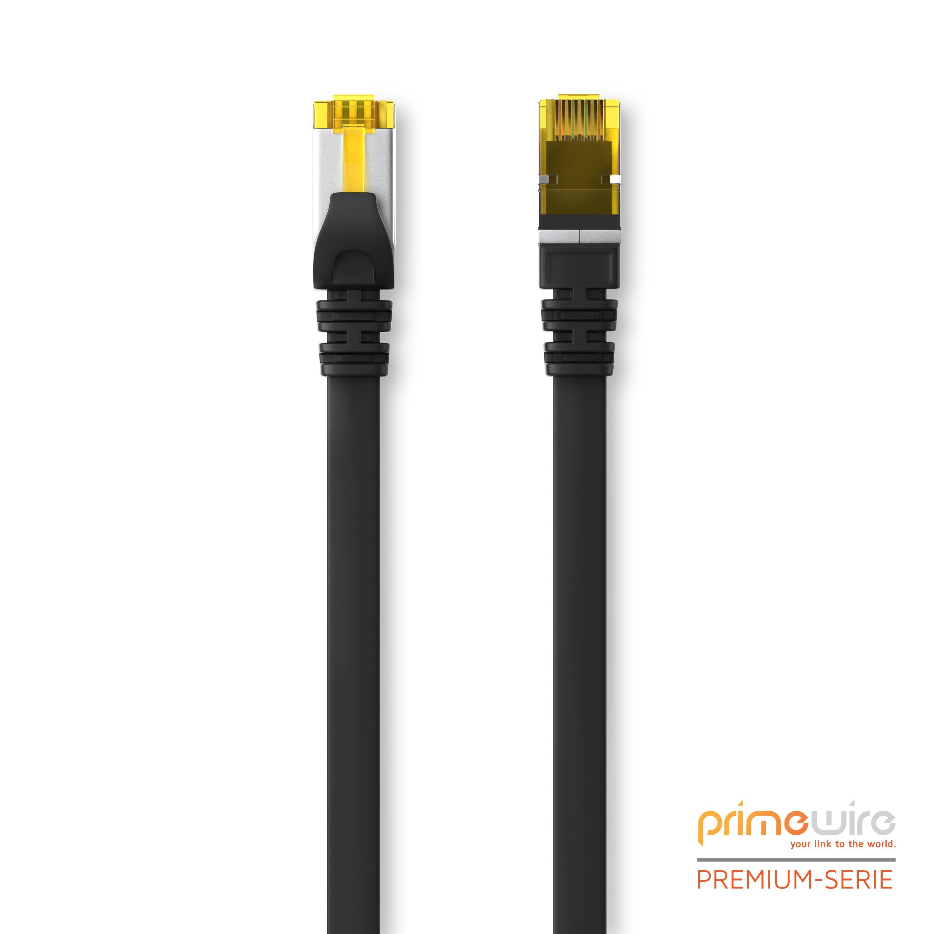 Primewire CAT 7 Flachband Gigabit Netzwerkkabel 10 Gbit/s Patchkabel flach 5m LAN-Kabel, CAT.7, RJ-45 (Ethernet) (500 cm), für Router, Modem, Switch, PC, ideal  – Bild 4 von 5