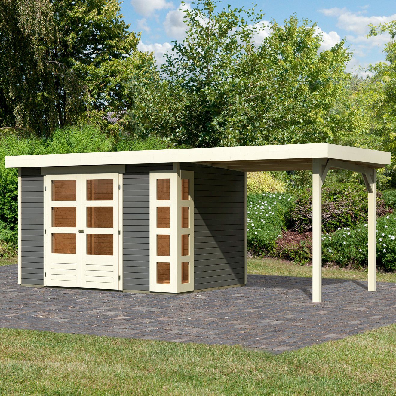 Karibu Gartenhaus Nordsee 4, BxT: 554x238 cm, (Set)