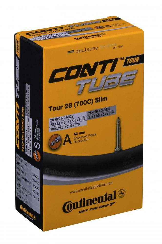 CONTINENTAL Fahrradschlauch Continental Schlauch 28-37/622-642 S42 TOUR 28 slim
