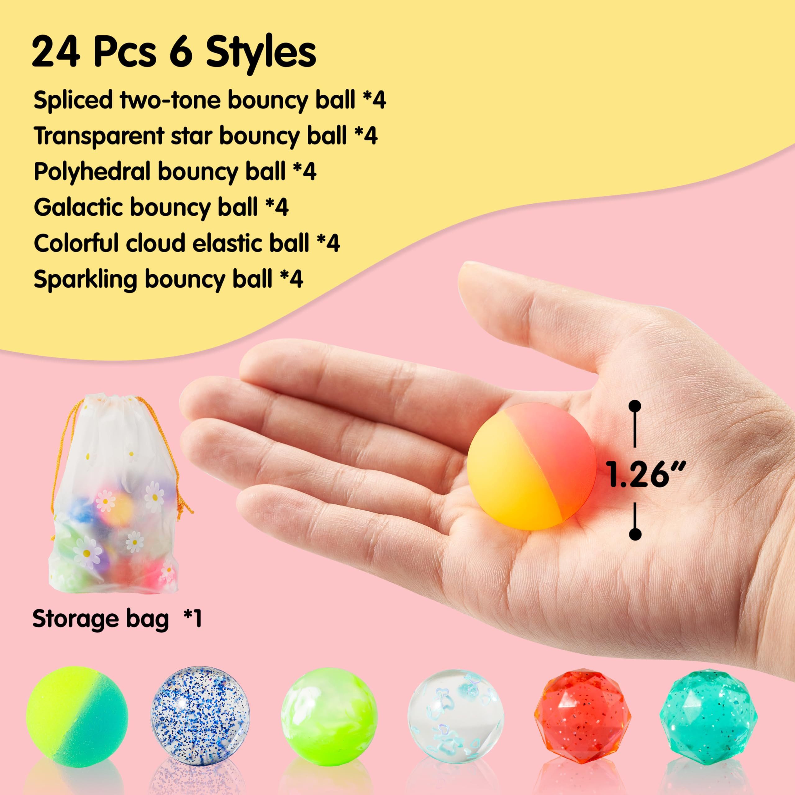 JOYIN Flummi JOYIN 24 Flummies 32mm, Mitgebsel, Geschenke für Kindergeburtstag (24-St)