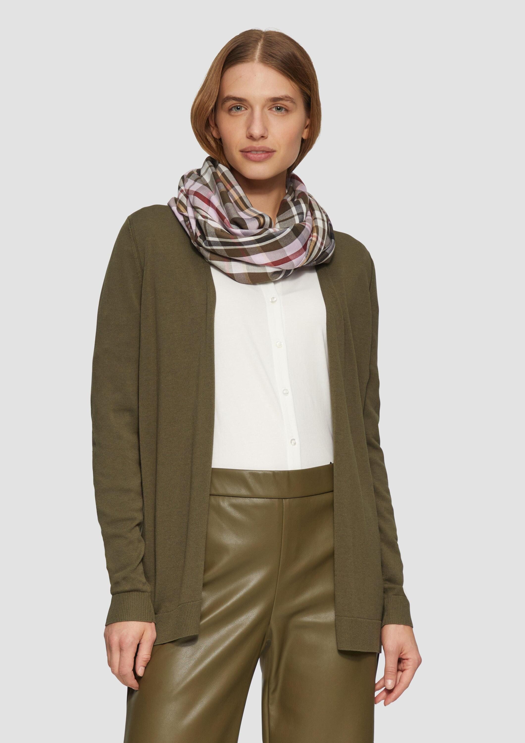 s.Oliver Loop Snood, Karierter Loop-Schal aus günstig online kaufen