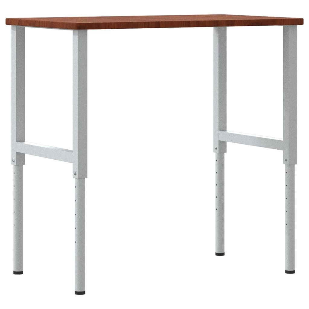 vidaXL Werkbank Werkbank Dunkelbraun 100x60x(71,5-98) cm Massivholz Eiche, (1-tlg)