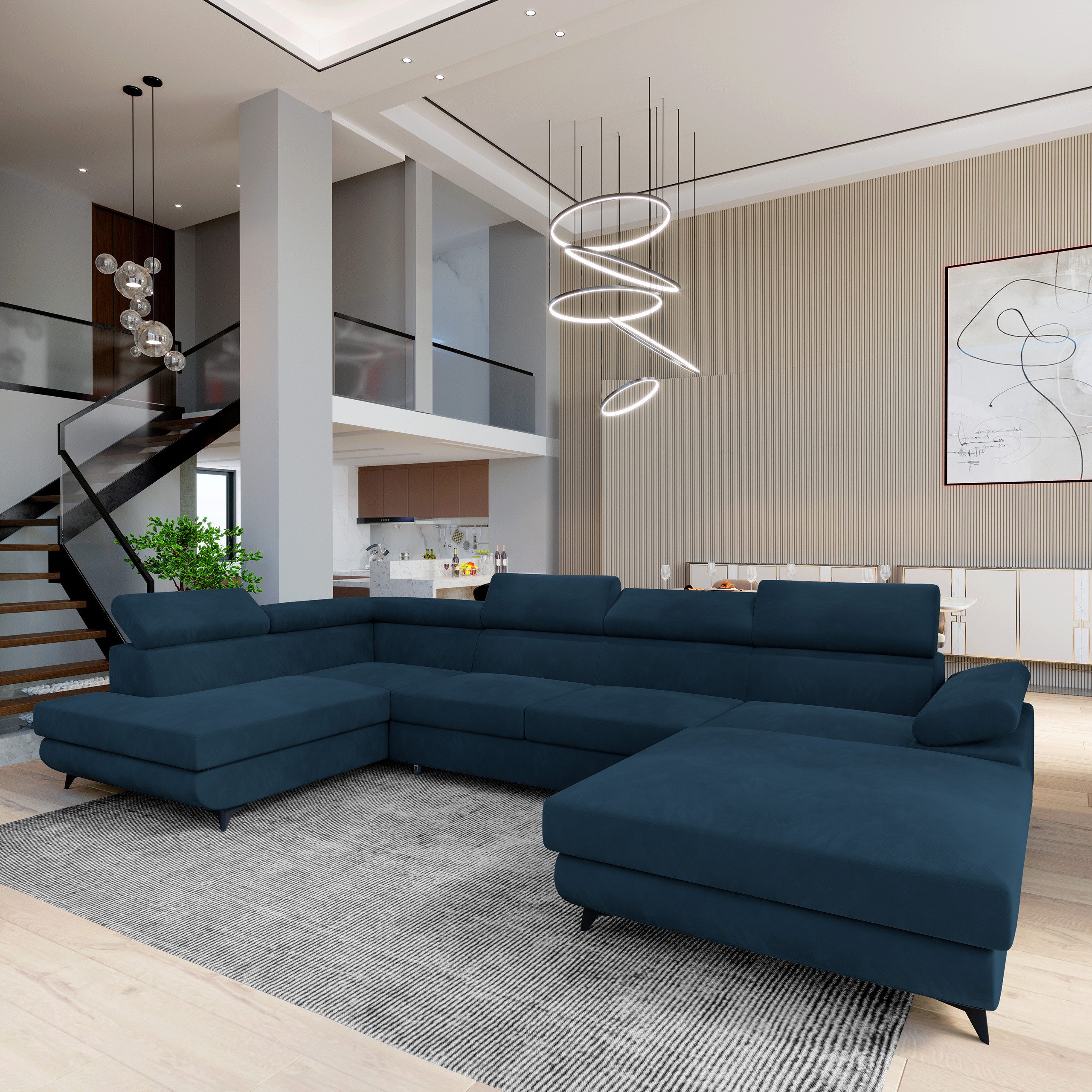 Masseno Ecksofa RUBANO mit Schlaffunktion U-Form, günstig online kaufen