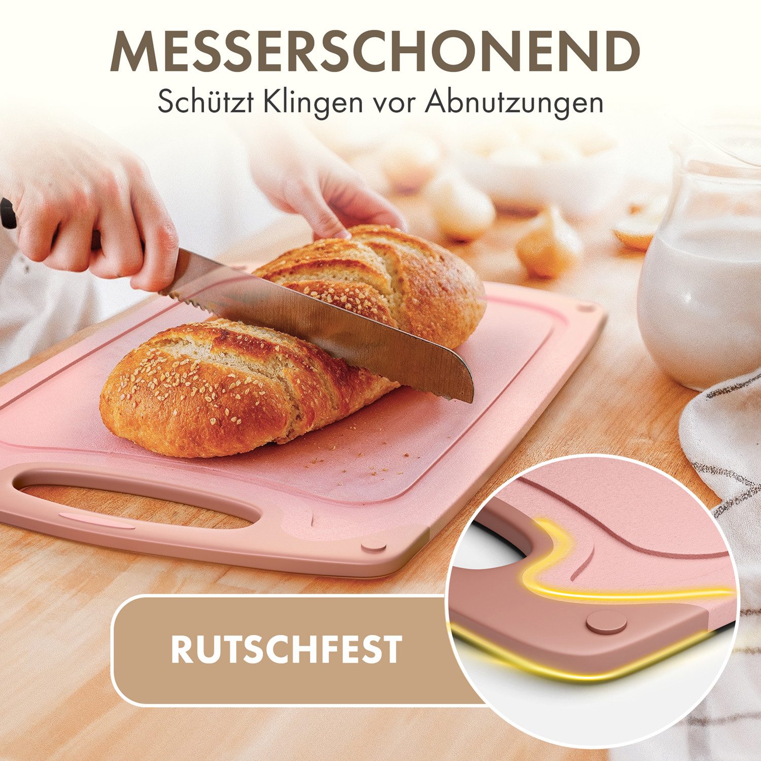 Blumtal Schneidebrett Frühstücksbrettchen Kunststoff, 2er-/3er-Set, verschiedene Größen, (2-St), Brettchen spülmaschinenfest Kunststoff BPA-frei