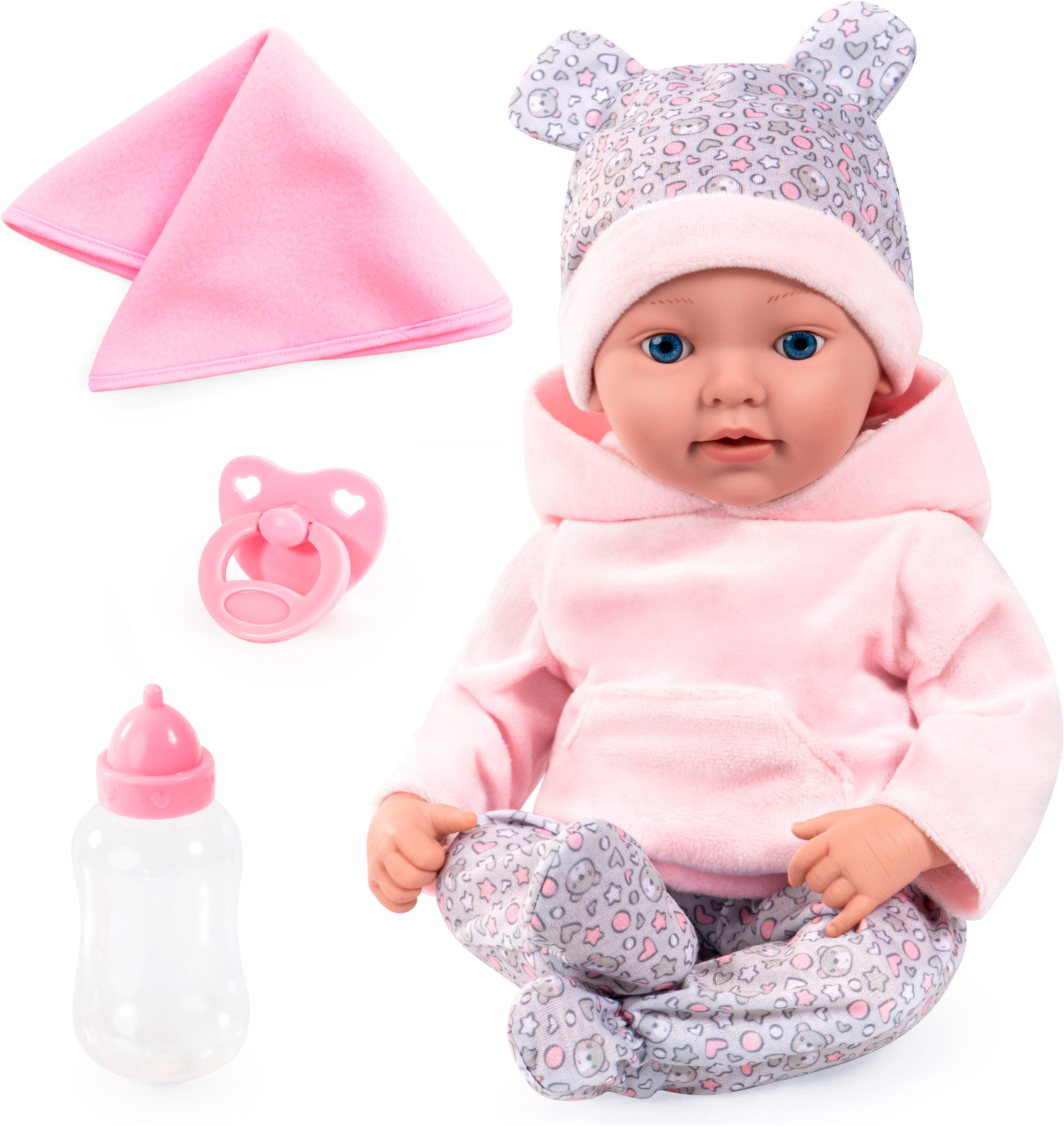 Babypuppe Reborn Baby, 38 cm Bärenmuster