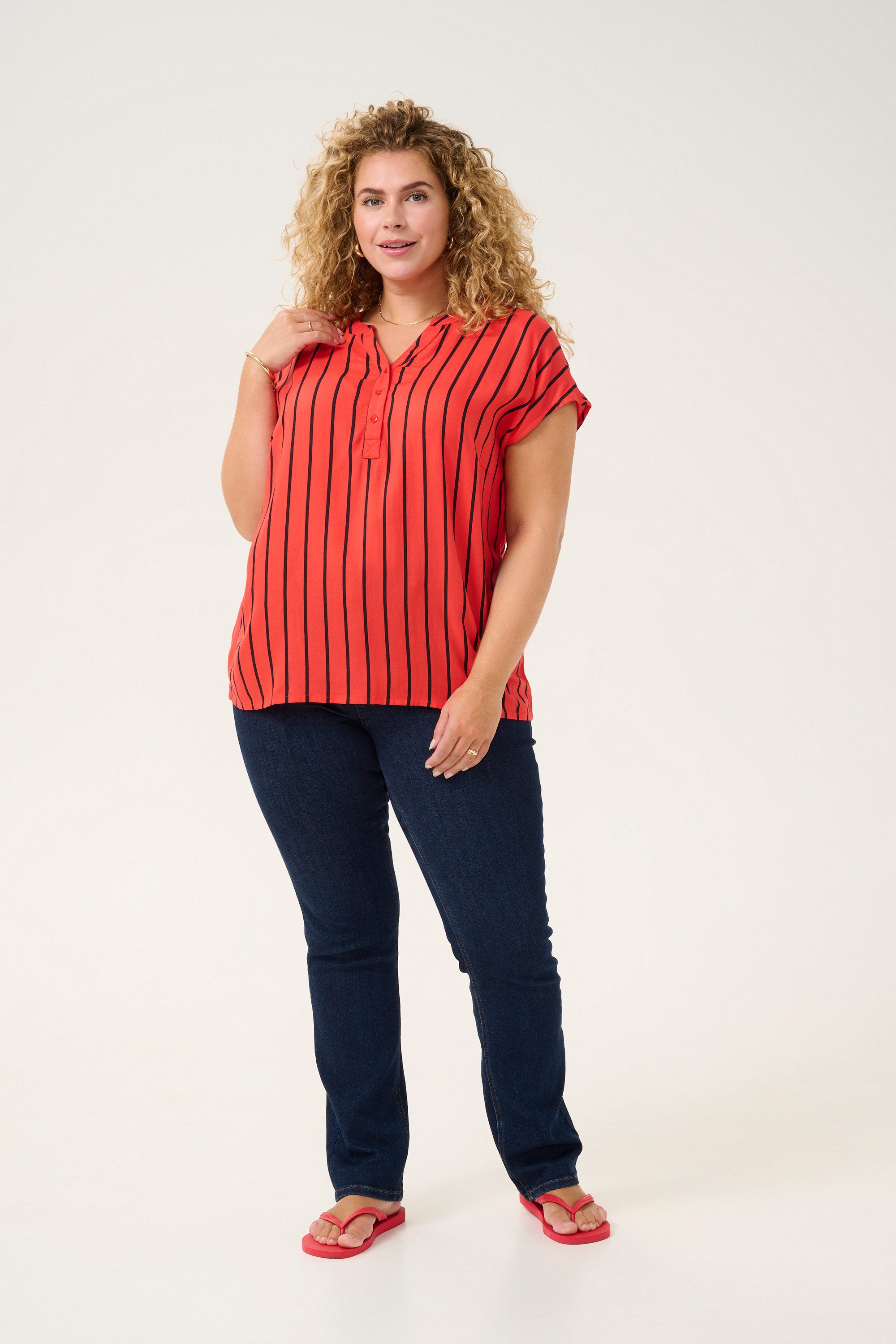 KAFFE Curve Kurzarmbluse Ärmellose Bluse KCsida Große Größen günstig online kaufen