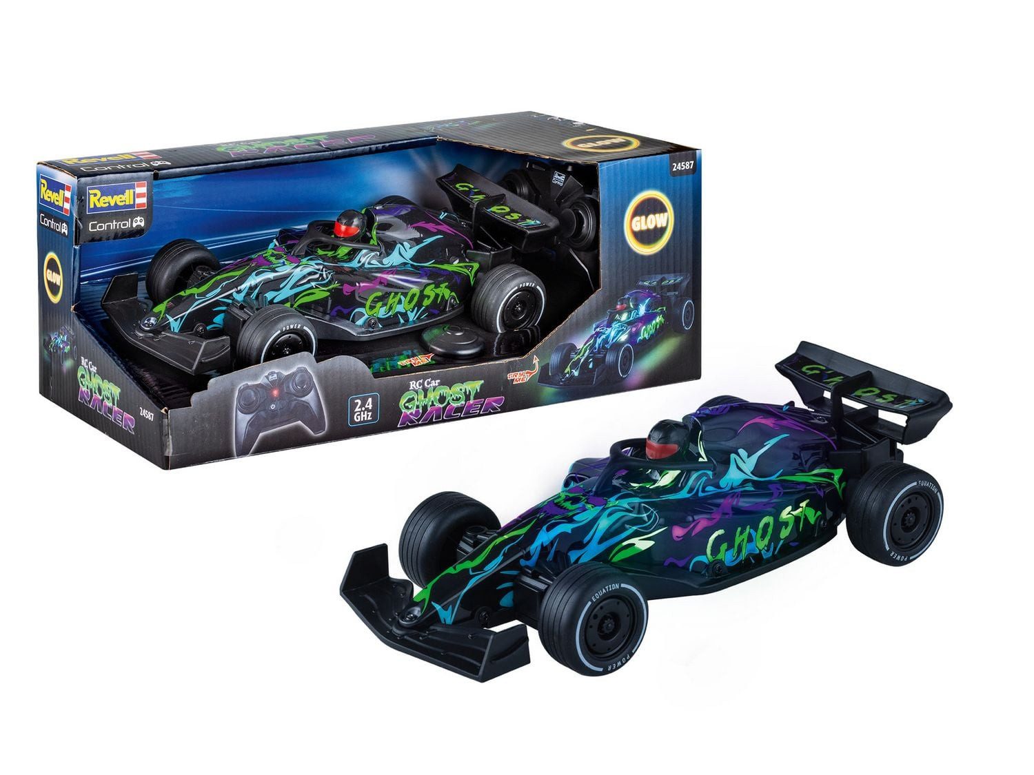 Carrera® Revell Ferngesteuertes Auto Ghost Racer Glow in the Dark Konstruktions-Spielset