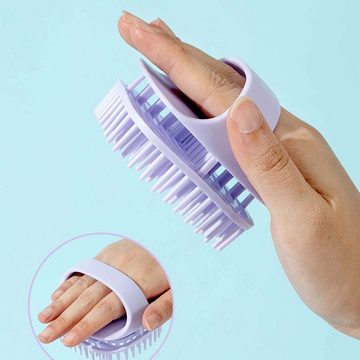 FIDDY Massagebürste Silikon-Haushalts-Shampoo-Bürste,Kopfhaut-Reinigungs-Massagebürste, 1-tlg., nasser und trockener Hand-Shampoo-Kamm