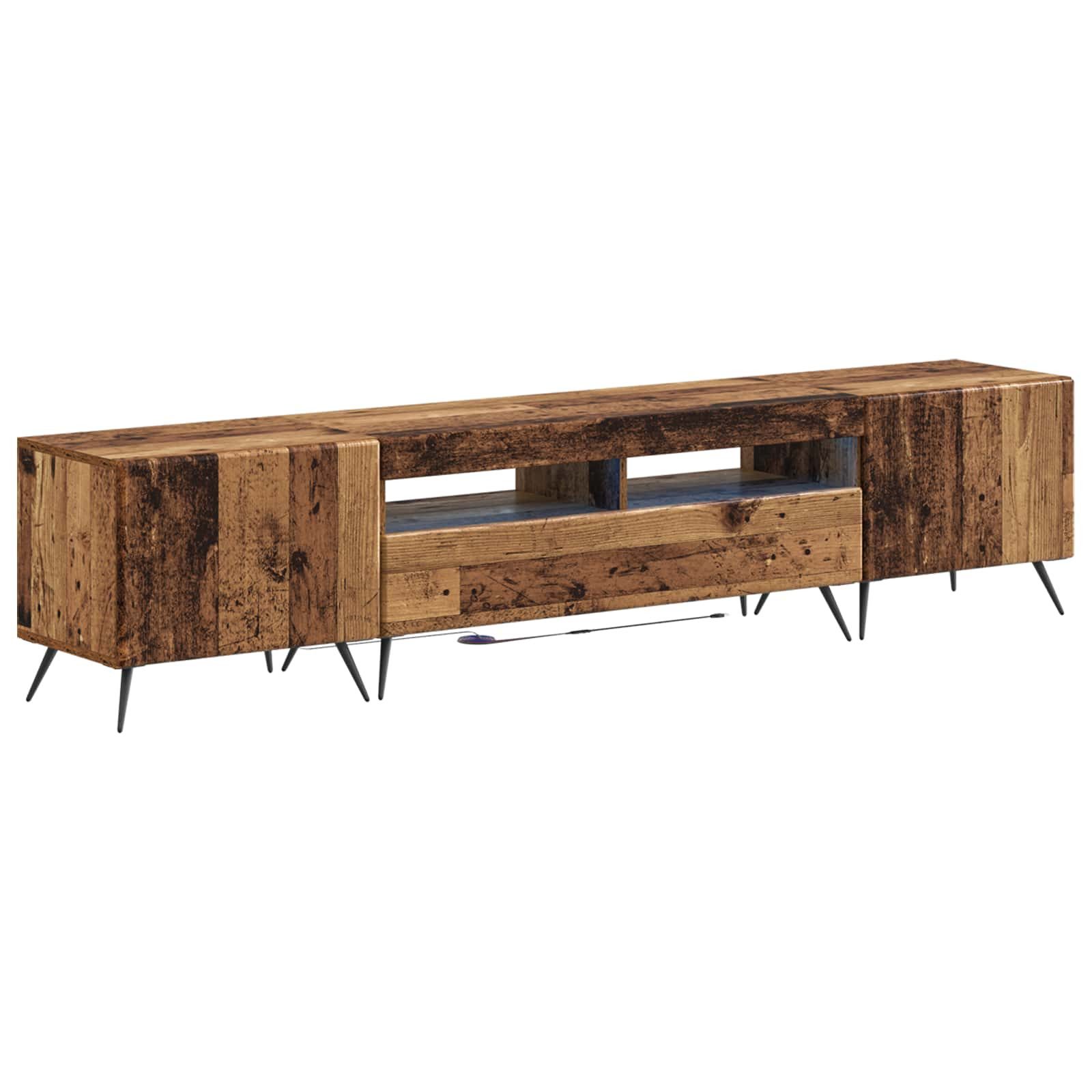 vidaXL TV-Schrank 5-teiliges LED TV Schrank Altholz Holzwerkstoff