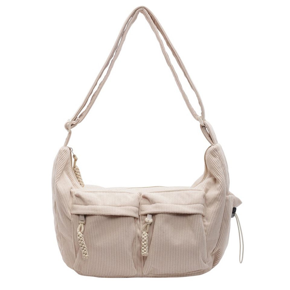 Schultertasche Cord Umhängetasche Casual Crossbody Handtasche Groß