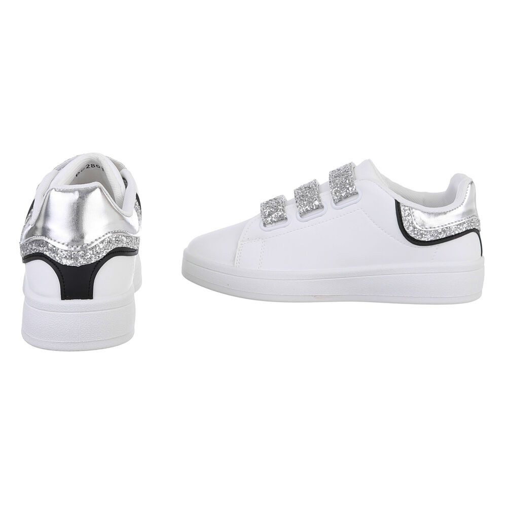 Ital-Design Damen Low-Top Freizeit Sneaker (88519278) Flach Sneakers Low in Weiß