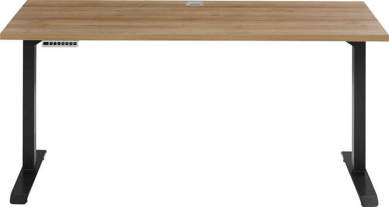 Maja Möbel Schreibtisch eDJUST, Breite 150 cm, Gestell anthrazit oder Roheisen lackiert