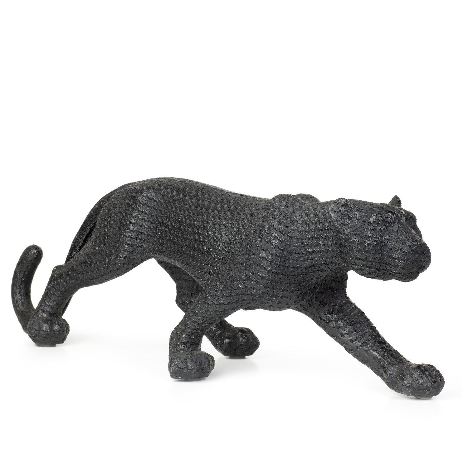 Moritz Dekofigur Deko-Figur Puma Panther schleicht herum aus Polyresin schwarz, Dekofigur aus Polyresin Dekoelement Dekoration Figuren