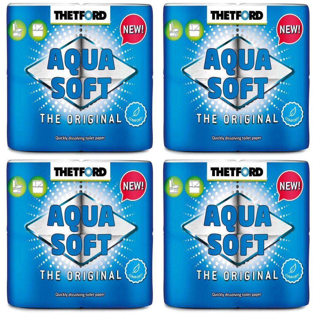 THETFORD Туалетная бумага 4 x Thetford Aqua Soft Туалетная бумага WC Papier Campingtoilette 4 (4-St)