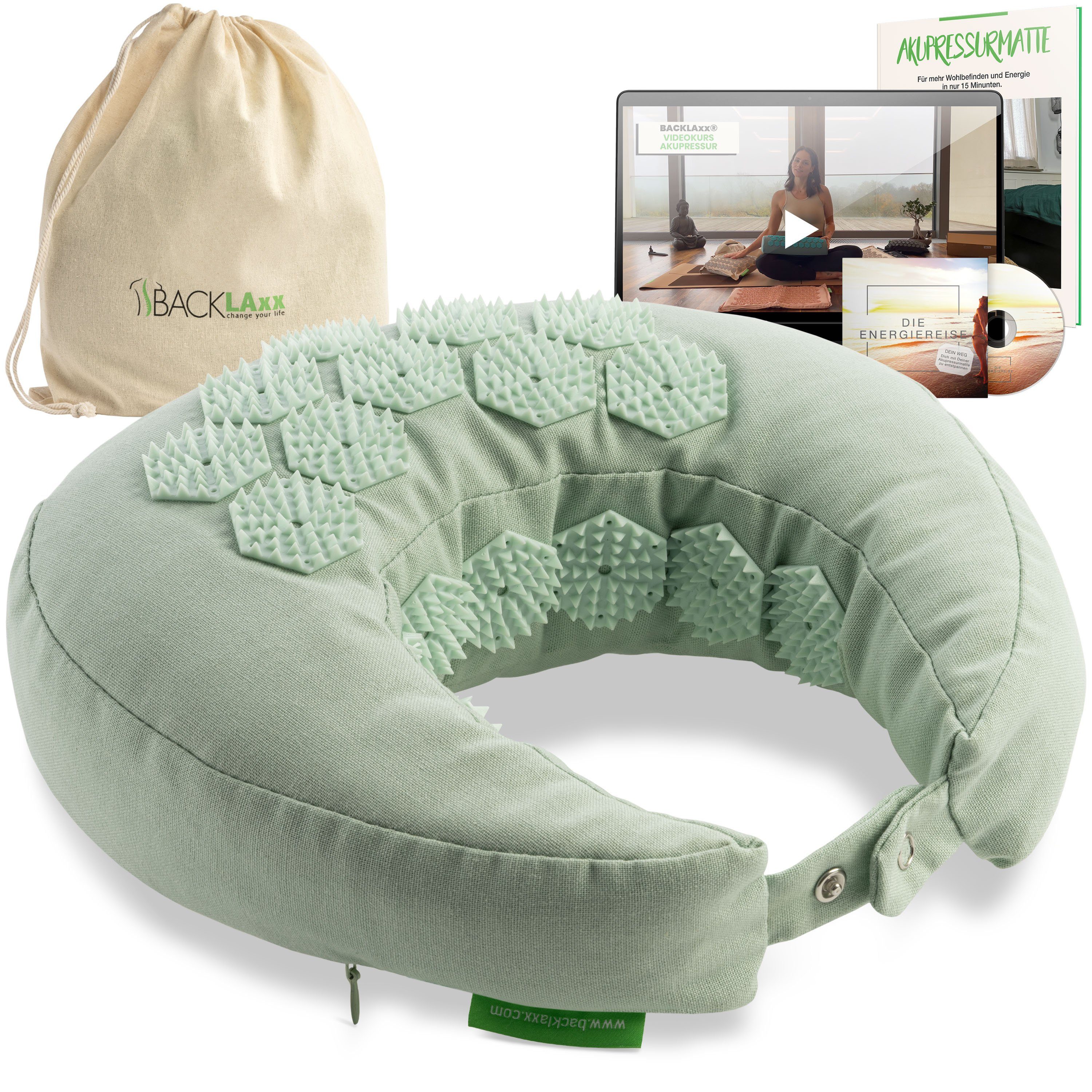 BACKLAxx® Nackenhörnchen Akupressur, Akupressur U Kissen