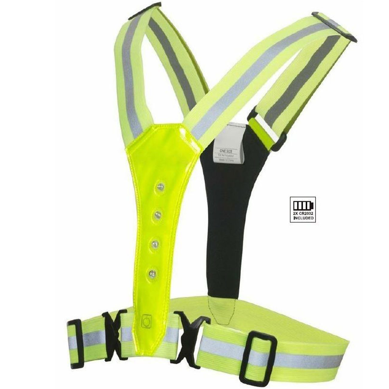 BENSON Warnweste LED-Sicherheitsweste Neongelb, 3 Leuchtmodi Reflektor-Gürtelweste (1-tlg., 1er-Set & 2er-Set) Verstellbare LED-Sicherheitsweste 130g 3 Leuchtmodi für Outdoor-Sport