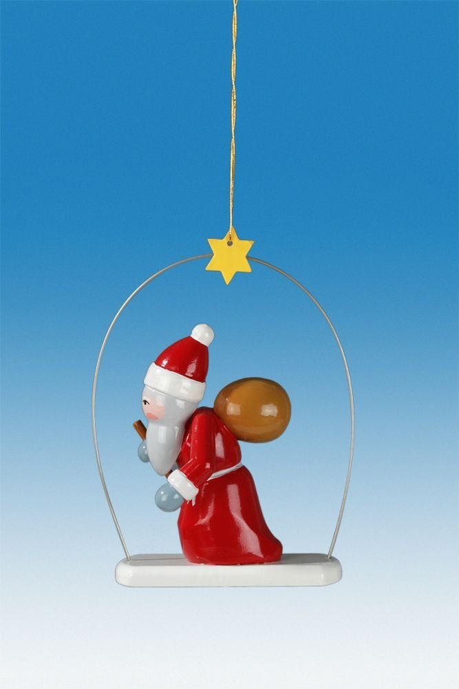 Christbaumschmuck Baumbehang Weihnachtsmann im Ring 3tlg. Höhe 6,5cm NEU