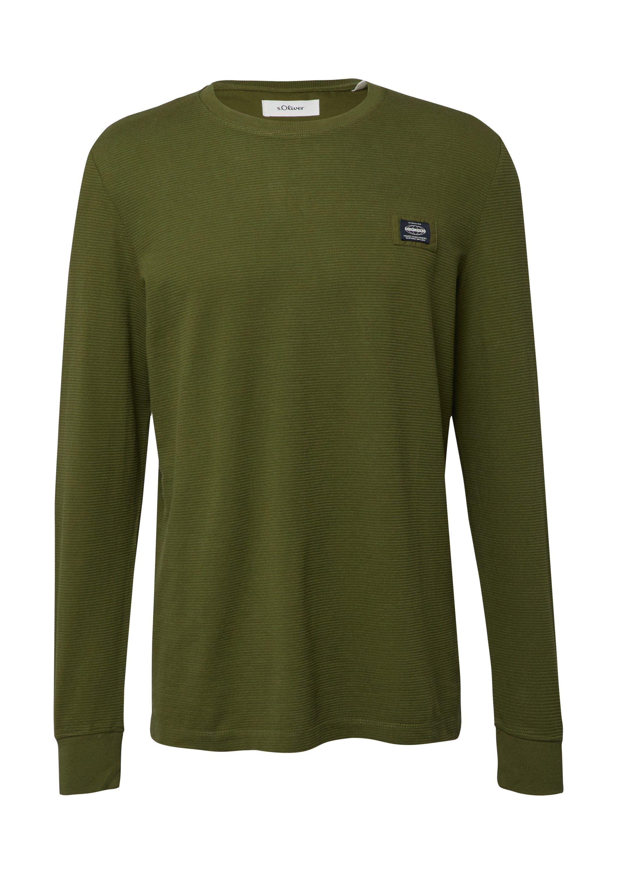 s.Oliver Langarmshirt T-Shirt Strukturiertes Longsleeve mit Ärmelbündchen günstig online kaufen