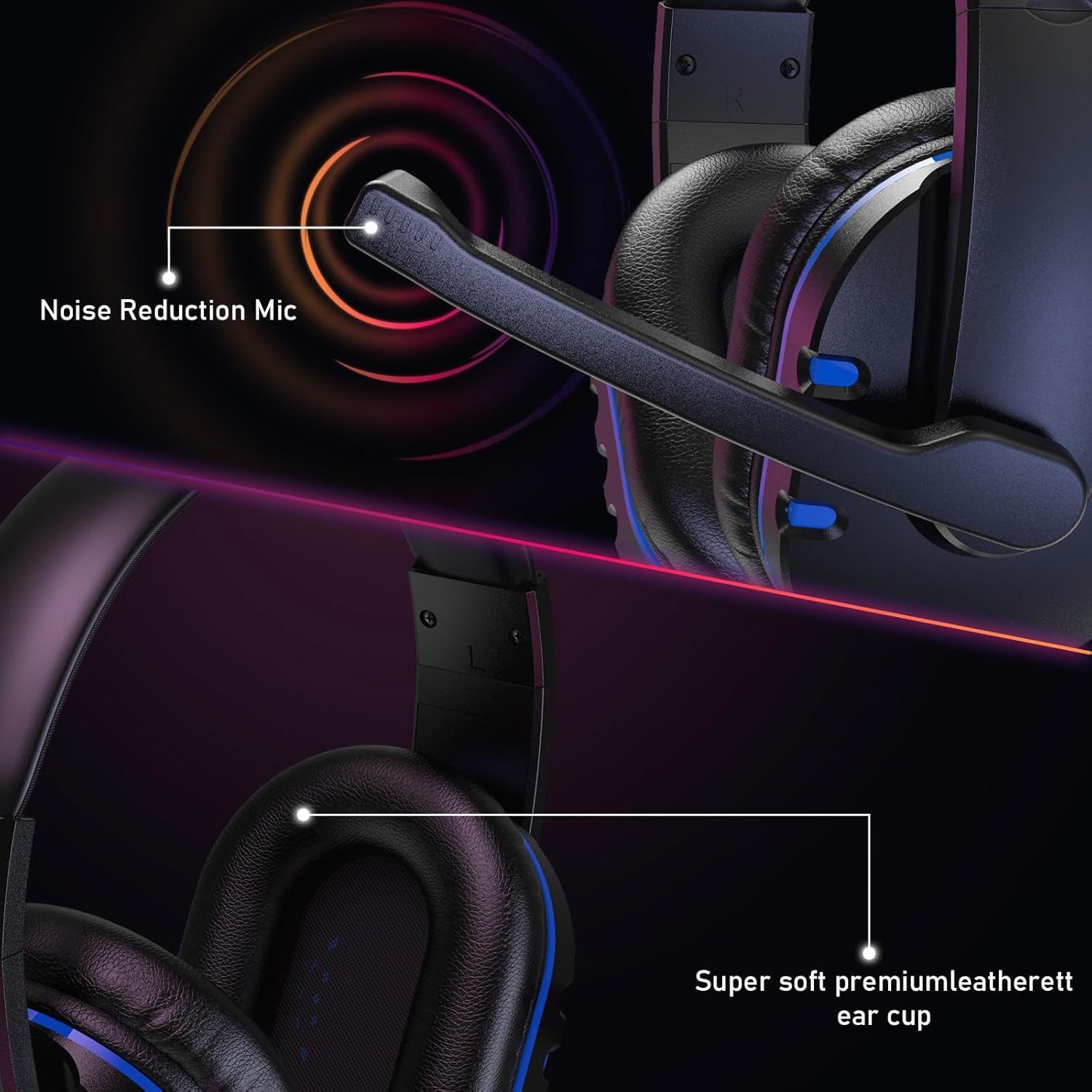 Athlix Kopfhörer mit Mikrofon für Xbox Playstation PC Kabelgebunden Gaming-Headset (Breite Kompatibilität, Geräuschunterdrückung, Stereoklang)