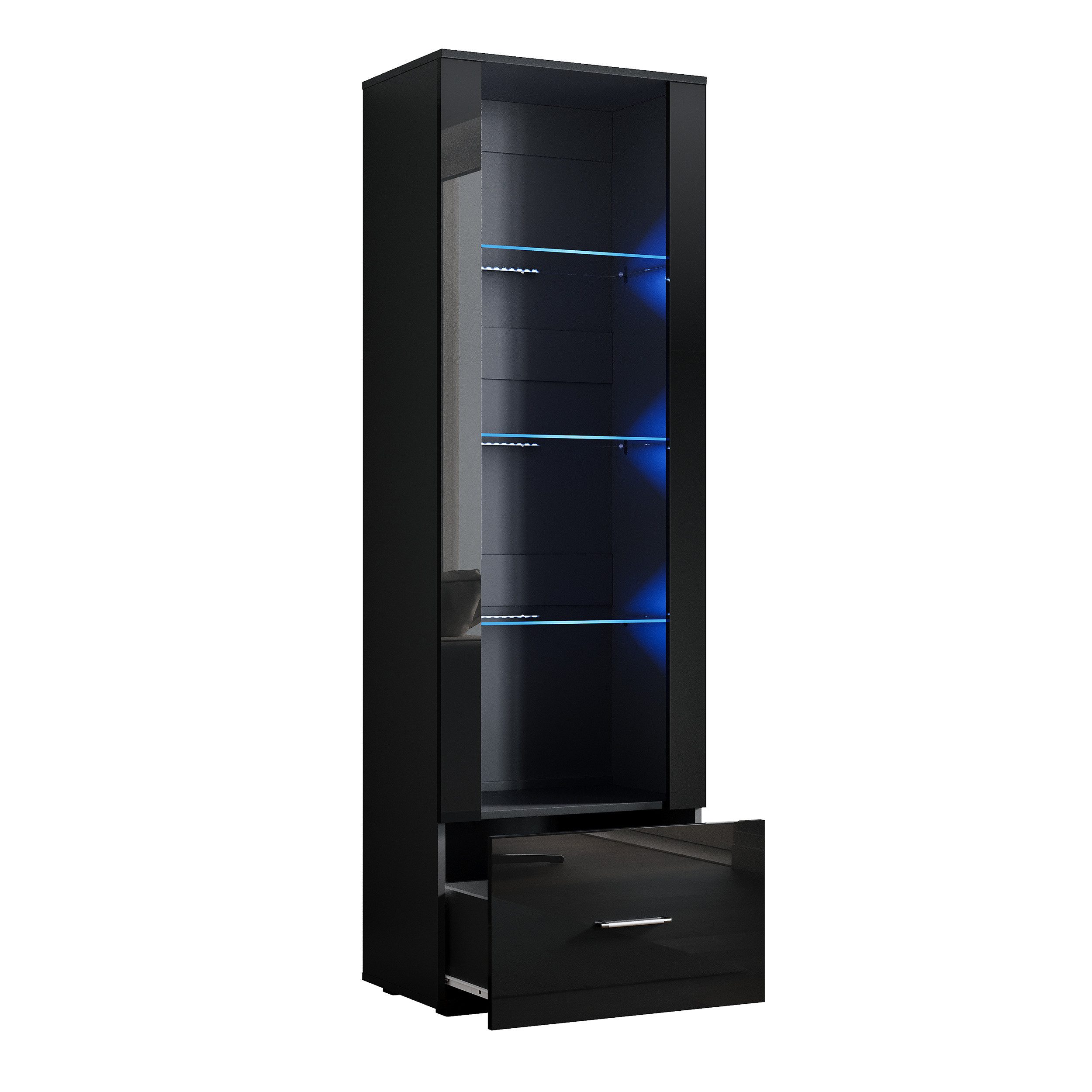 SONNI Glasvitrine Glasvitrinen mit led beleuchtung,55x35x172cm,weiB günstig online kaufen