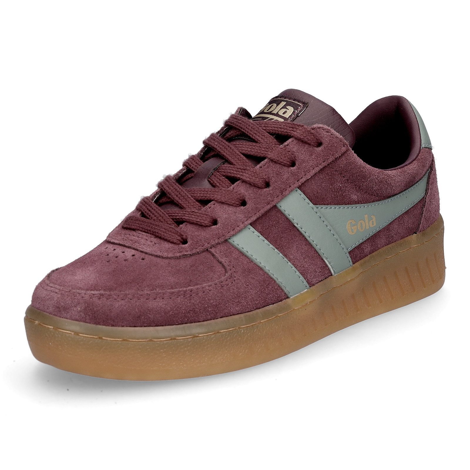 Gola Gola Damen Sneaker Grandslam Suede weinrot hellgrün Sneaker