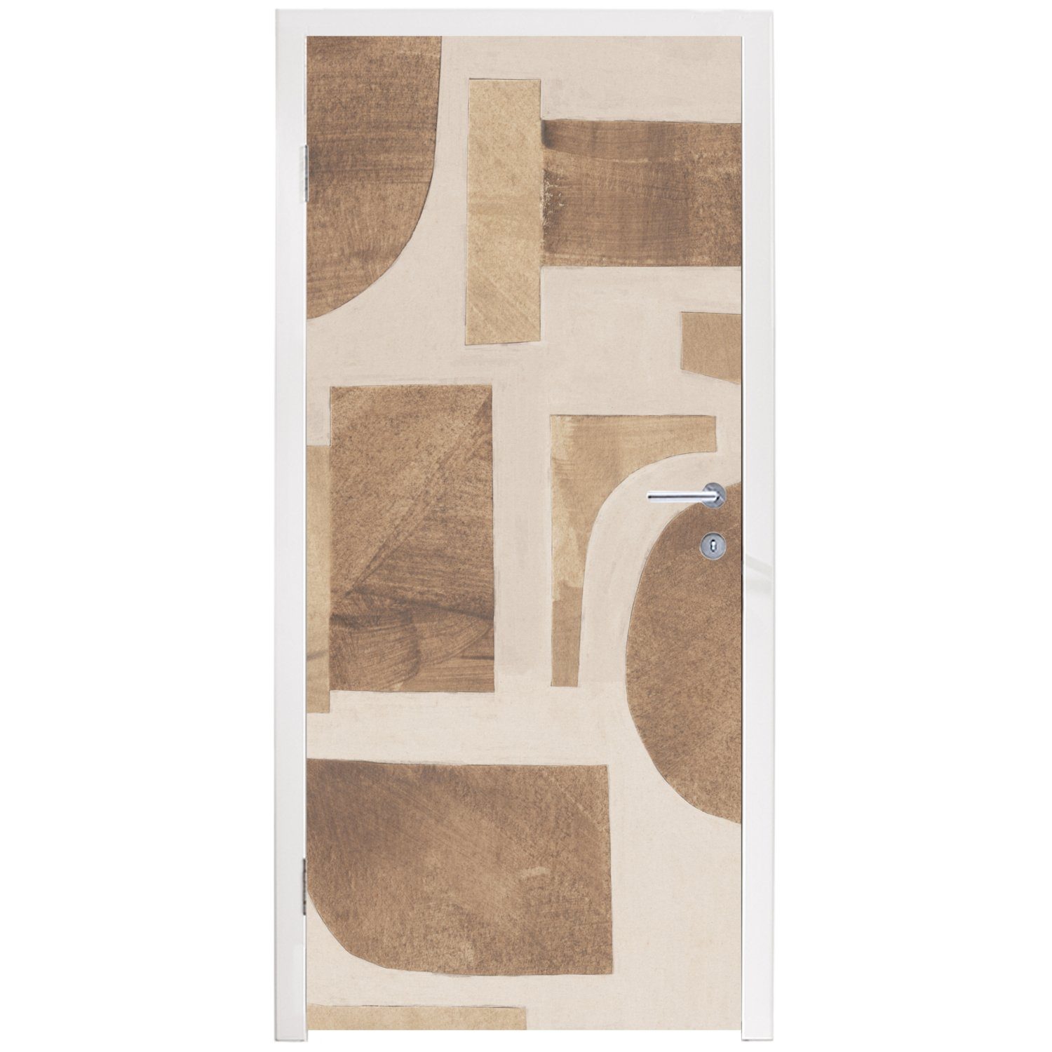 MuchoWow St), bedruckt, - Türtapete Puzzle Formen Holz, 75x205 (1 Matt, Abstrakt cm - - Türaufkleber, Fototapete für Tür,