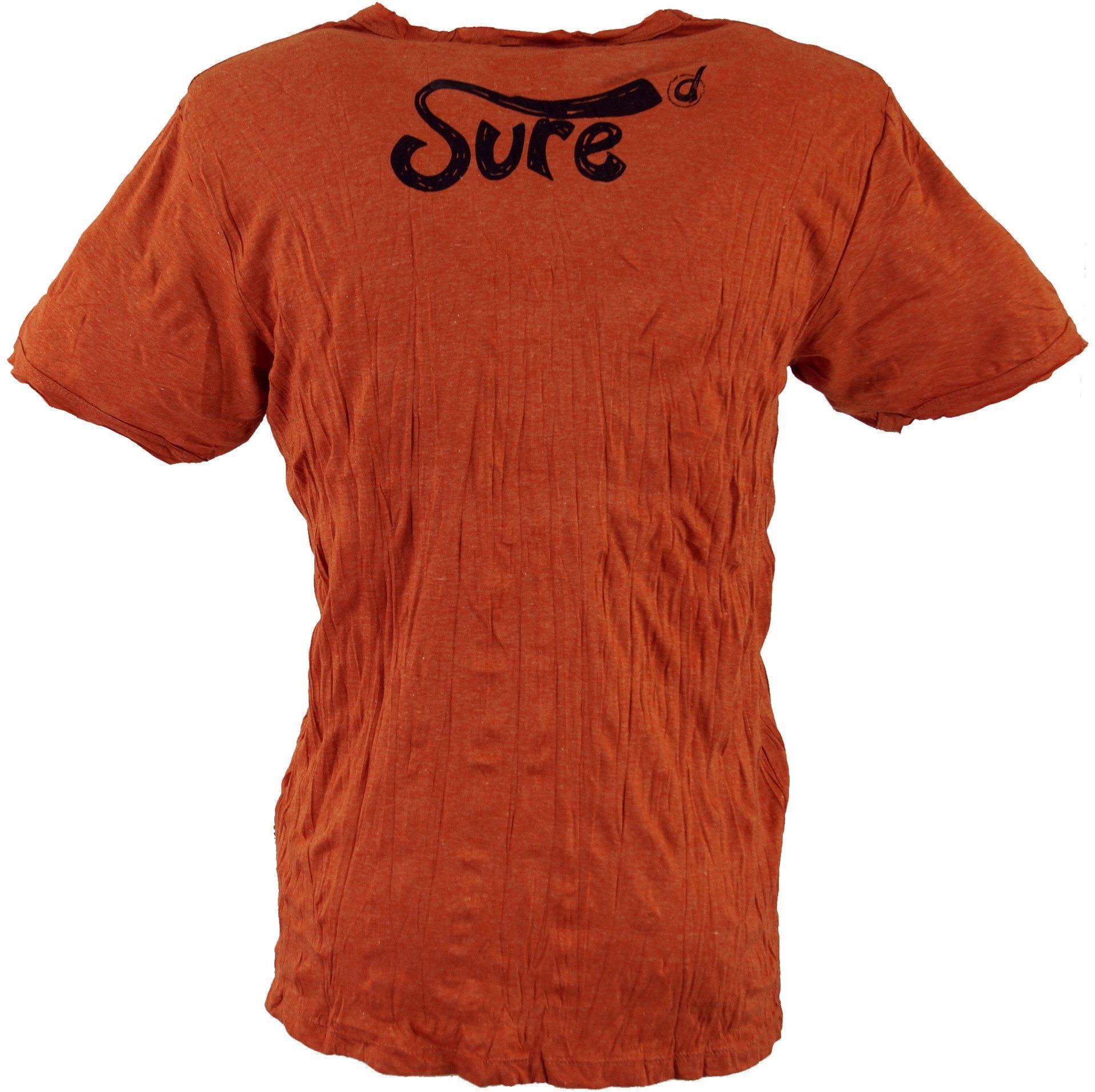 Guru-Shop T-Shirt Sure Herren T-Shirt Lotus OM - rostorange Goa Style, Fest günstig online kaufen