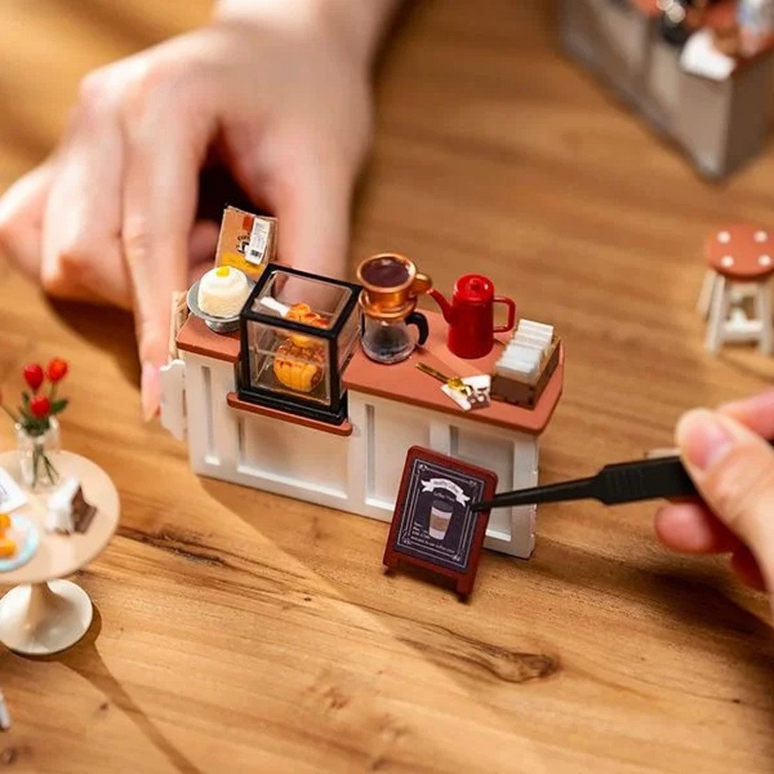 Robotime 3D-Puzzle Robotime Bücherecke NO.17 Café 3D Puzzle Holz Book Nook, Puzzleteile