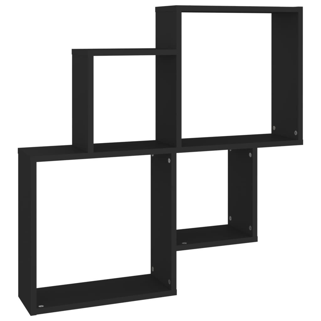 furnicato Regalwürfel Stylisches Würfel-Wandregal 80 x 15 x 78,5 cm in Schwarz