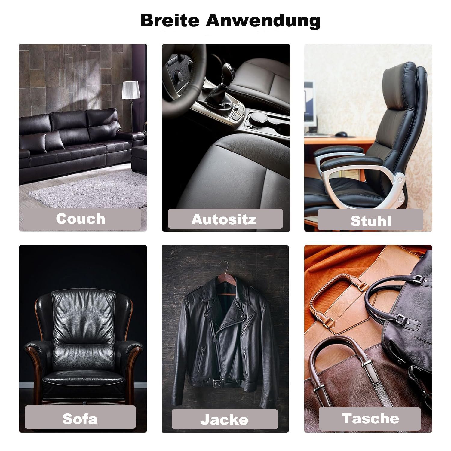 Agger Stoff Selbstklebendes Leder Reparaturset – Kunstleder Flicken, für Sofa, Möbel, Autositz & Taschen, Leder Reparatur & Ausbesserung – Bild 4 von 5