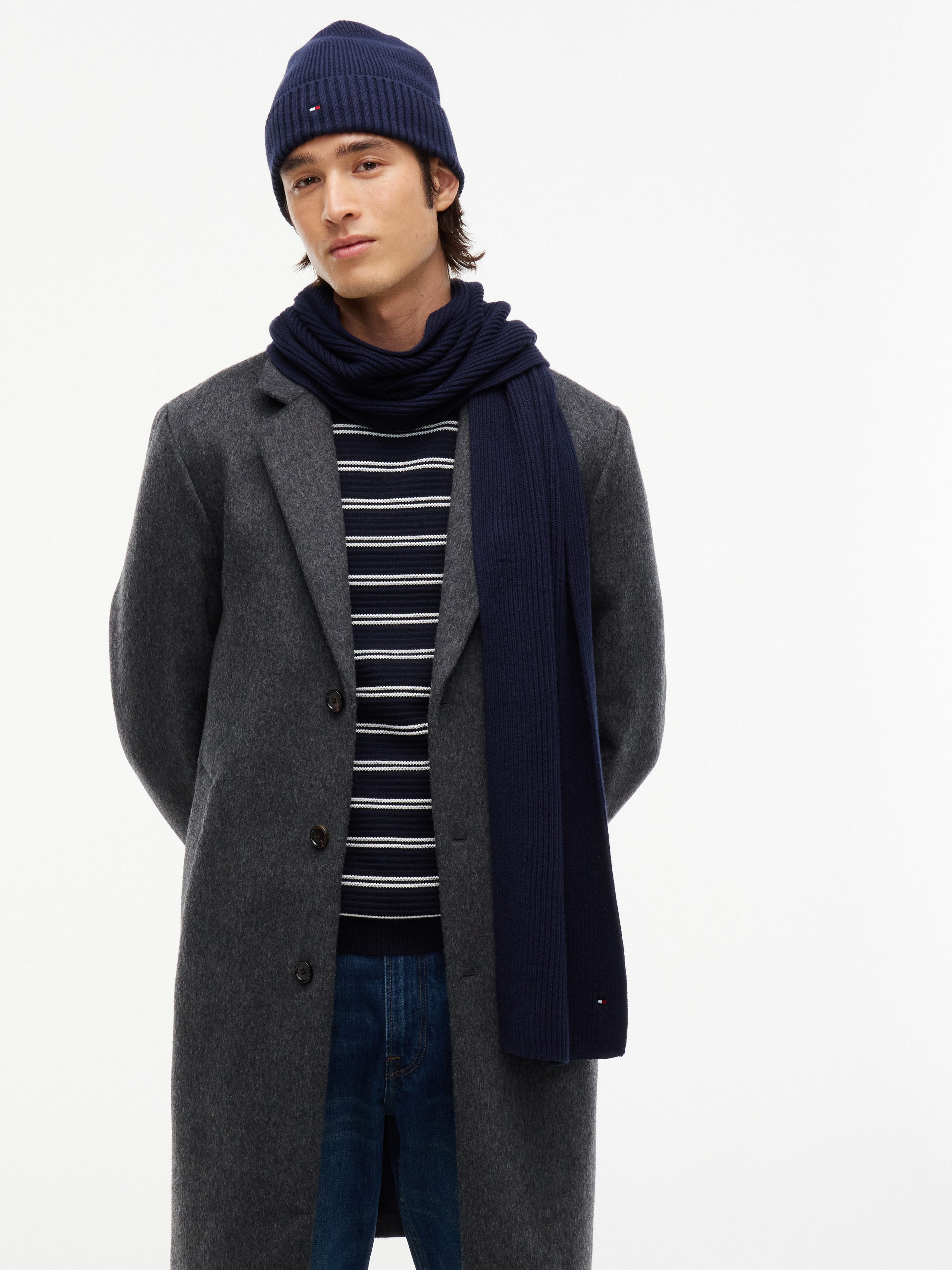 Tommy Hilfiger Beanie TH FLAG BEANIE AND SCARF (Set, 2-St) mit Kaschmiranteil, in Geschenkbox