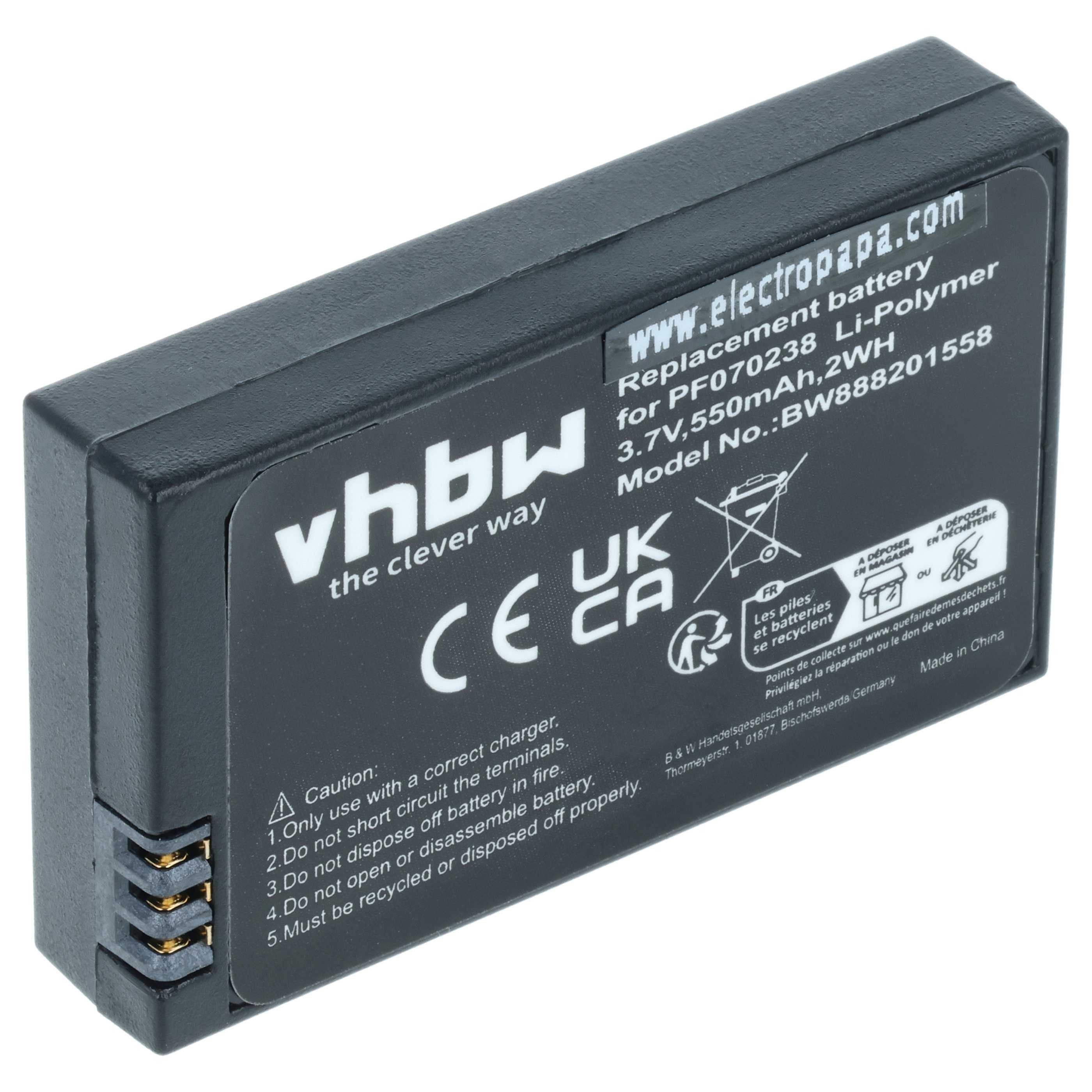 vhbw Akku passend für Parrot Hydrofoil, Airborne Cargo, Jumping Sumo, Mini Drohnen-Akku Akku Li-Polymer 550 mAh (3,7 V, 1 St), Leistungsfähiger Austausch-Akku für Drohne, Wiederaufladbar, Jede