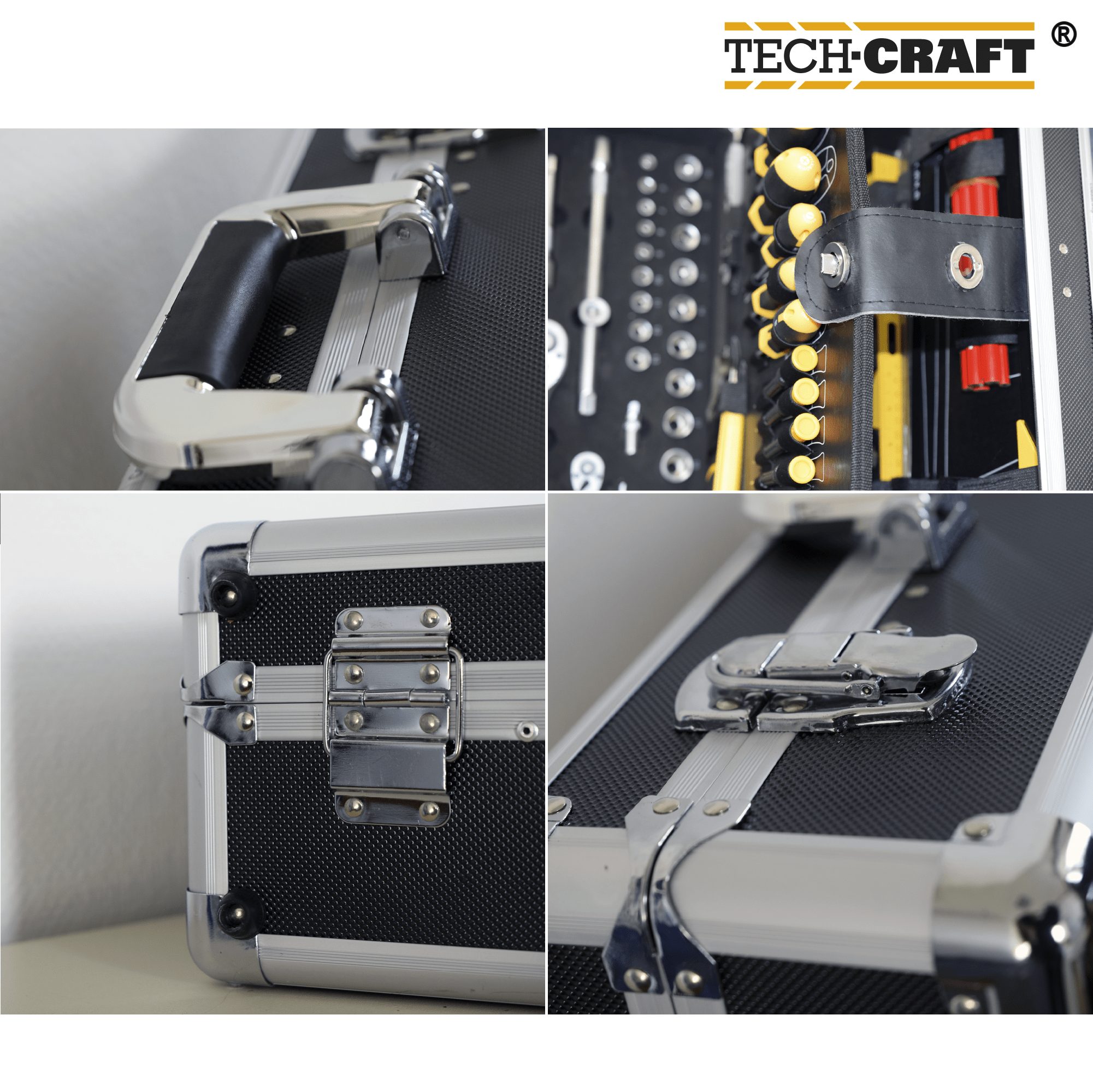 (130 robustes Werkzeugkoffer TECH-CRAFT im Teile), Tool-Set Aluminiumkoffer Werkzeugkoffer