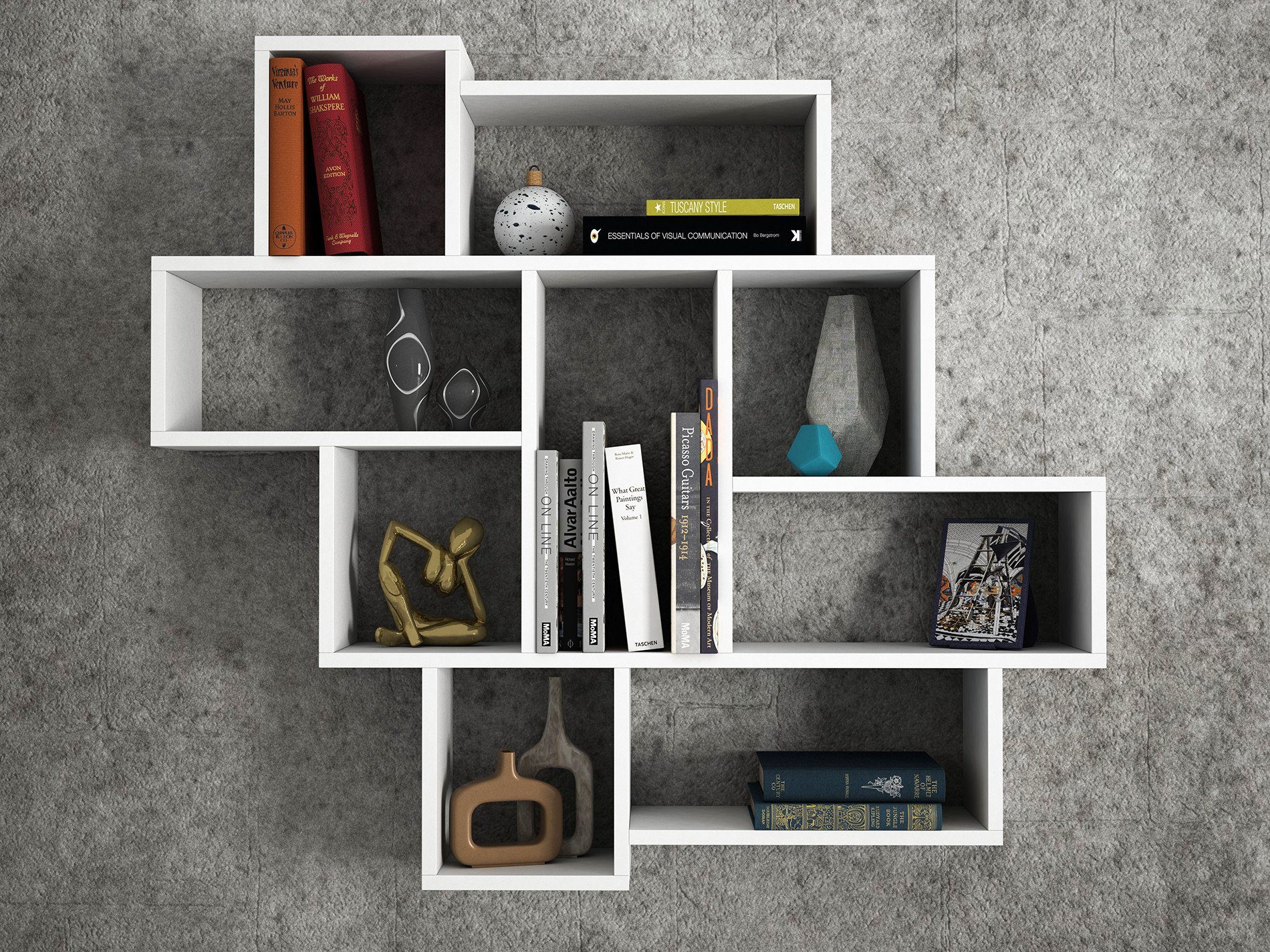 Skye Decor Wandregal 100% MELAMINE COATED PARTICLE BOARD, 103,5 cm x 15 cm x 115,5 cm H1602 – Bild 2 von 5